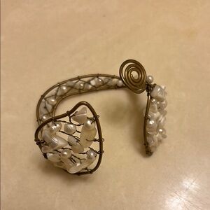 Elegant Wire Wrapped Pearl Bracelet